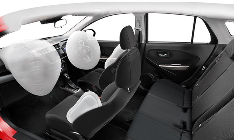Fitur keselamatan Daihatsu Sirion menggunakan Dual SRS Airbags